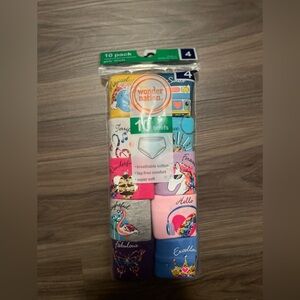 Wonder Nation Girls' Colorful Cotton Briefs 10-Pack size 4-NWT